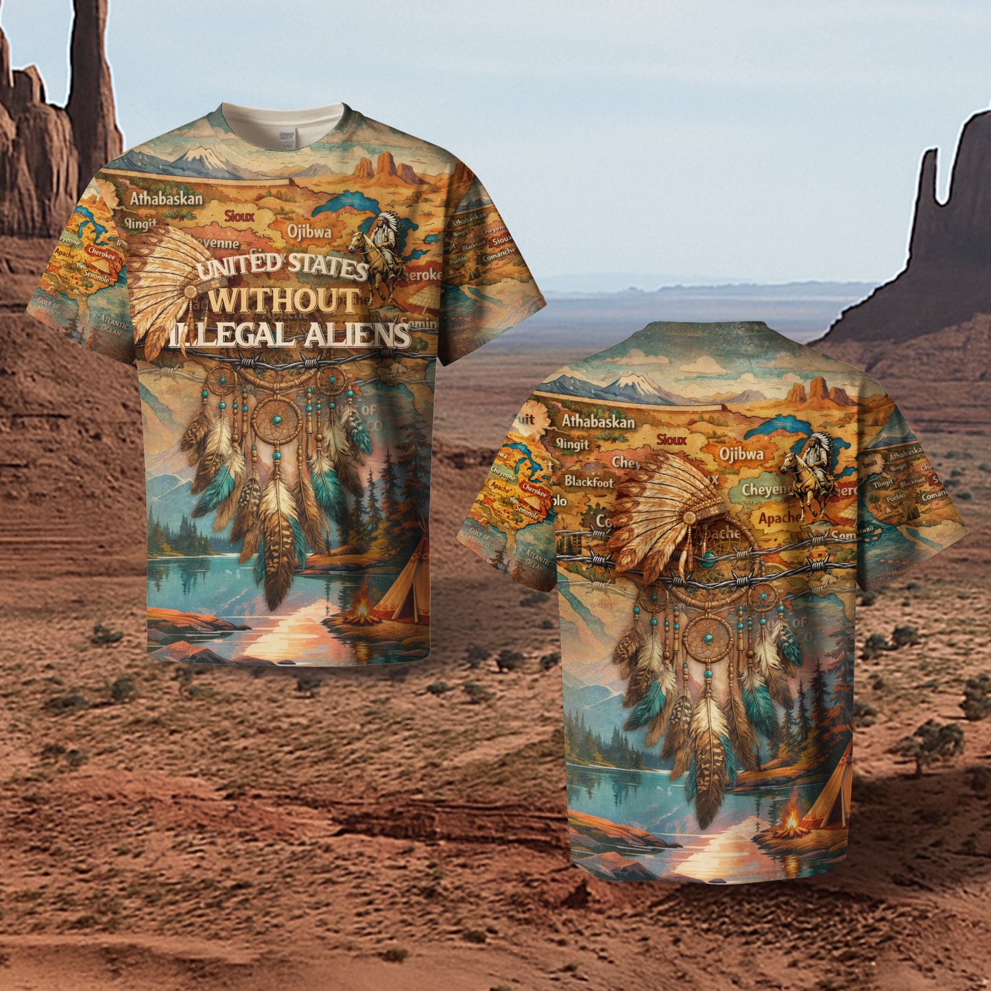 3D T-Shirt "United States Without Illegal Aliens "