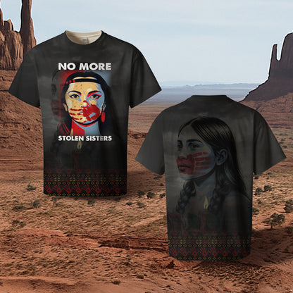 3D T-Shirt - MMIW No More Stolen Sisters Red Hand
