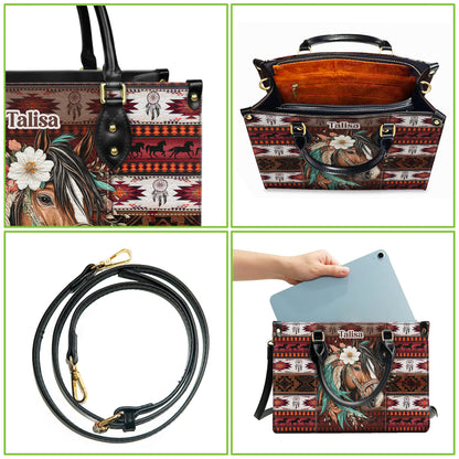 Personalized Leather Handbag for Women - Design Patterns Boho Western Style 02
