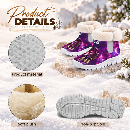 Personalized Snow Boots - Purple Blue Native Style Footwear, Unique Gift for Loved One
