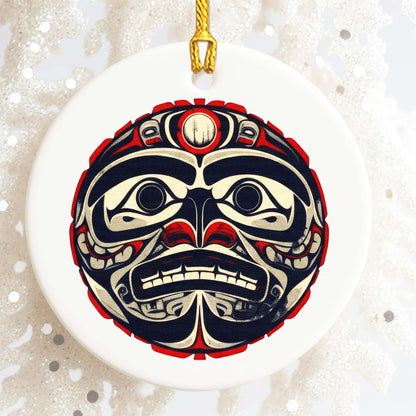 Native Bigfoot Ceramic Ornament - Handcrafted Indigenous Art - Unique Holiday Decor