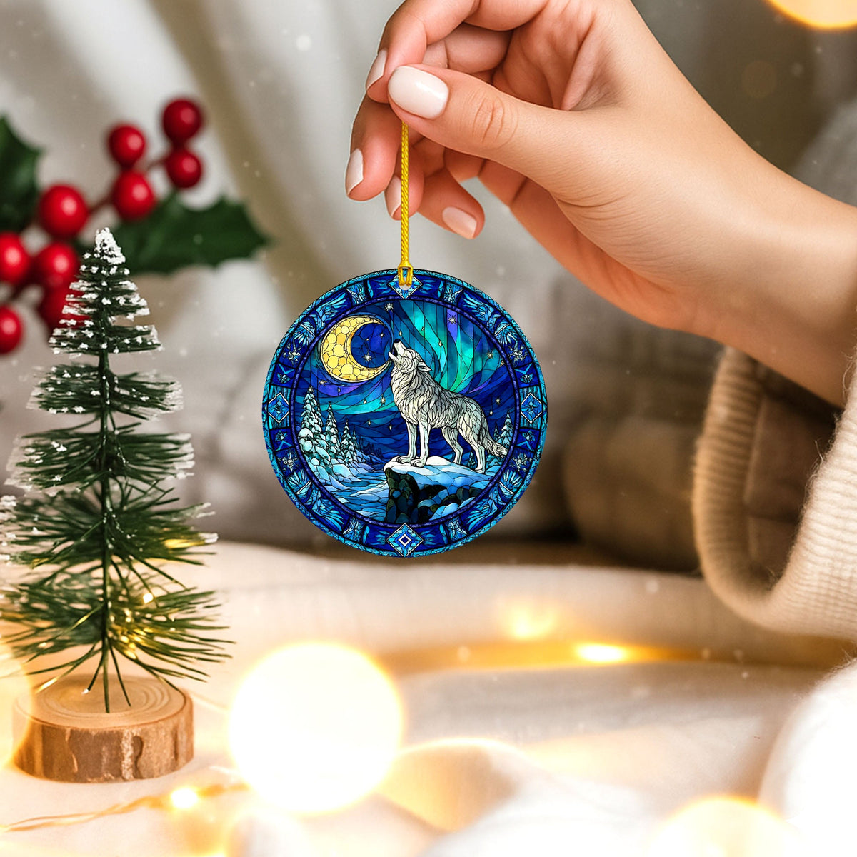 Howling Wolf Style Moonlit Forest - Unique Christmas Gift Decor Flat Acrylic