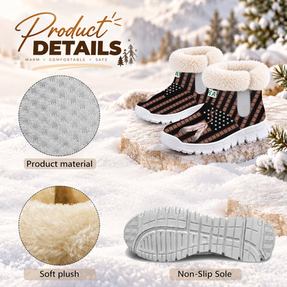 Personalized Snow Boots - Ethnic Stripes & Feather Pattern Great Gift Idea