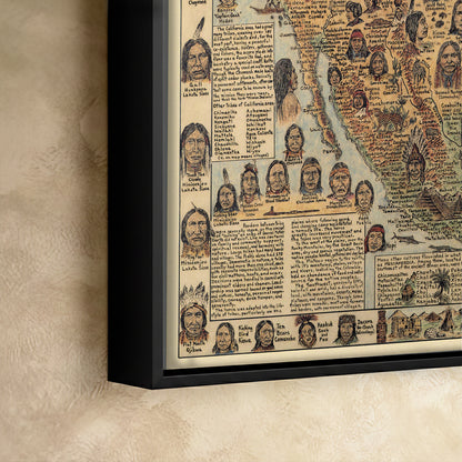 Native Tribes of North American central America and the Caribbean Maps Poster