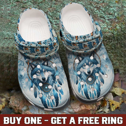 Wolf Dreamcatcher Clogs – Tribal Spirit & Personalized Native Gift