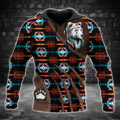 Pattern Bear All Over Print Graphic Native American Style 01