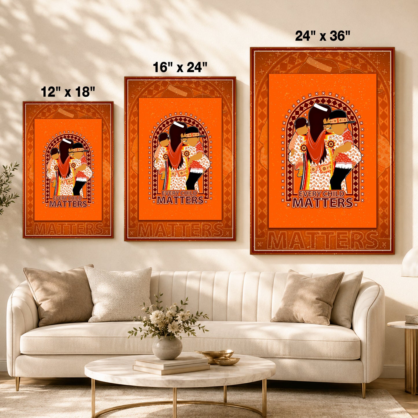 Native American Mother & Children Canvas - Every Child Matters Artwork