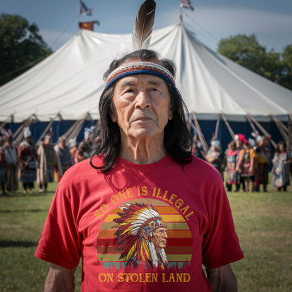 NO ONE IS ILLEGAL ON STOLEN LAND. WE WALK ON NATIVE LAND Style 6 - One Sides