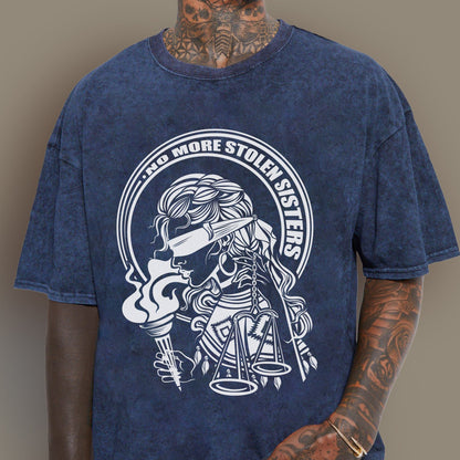 No More Stolen Sisters - Indigenous Women Unisex Mineral Washed T-Shirt