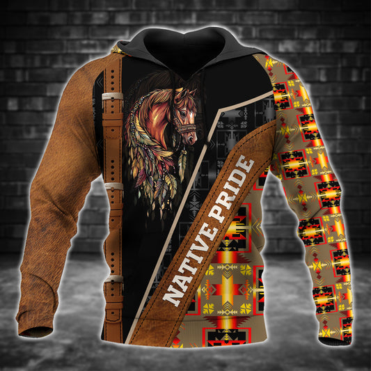 Native Pride Horse Hoodie – Western Tribal Spirit Streetwear