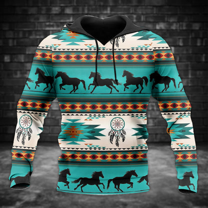 Aztec Geometric-Pattern Horse All Over Print Graphic Native