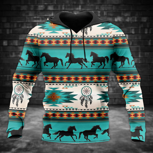Aztec Geometric-Pattern Horse All Over Print Graphic Native