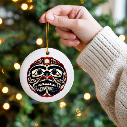 Native Bigfoot Ceramic Ornament - Handcrafted Indigenous Art - Unique Holiday Decor