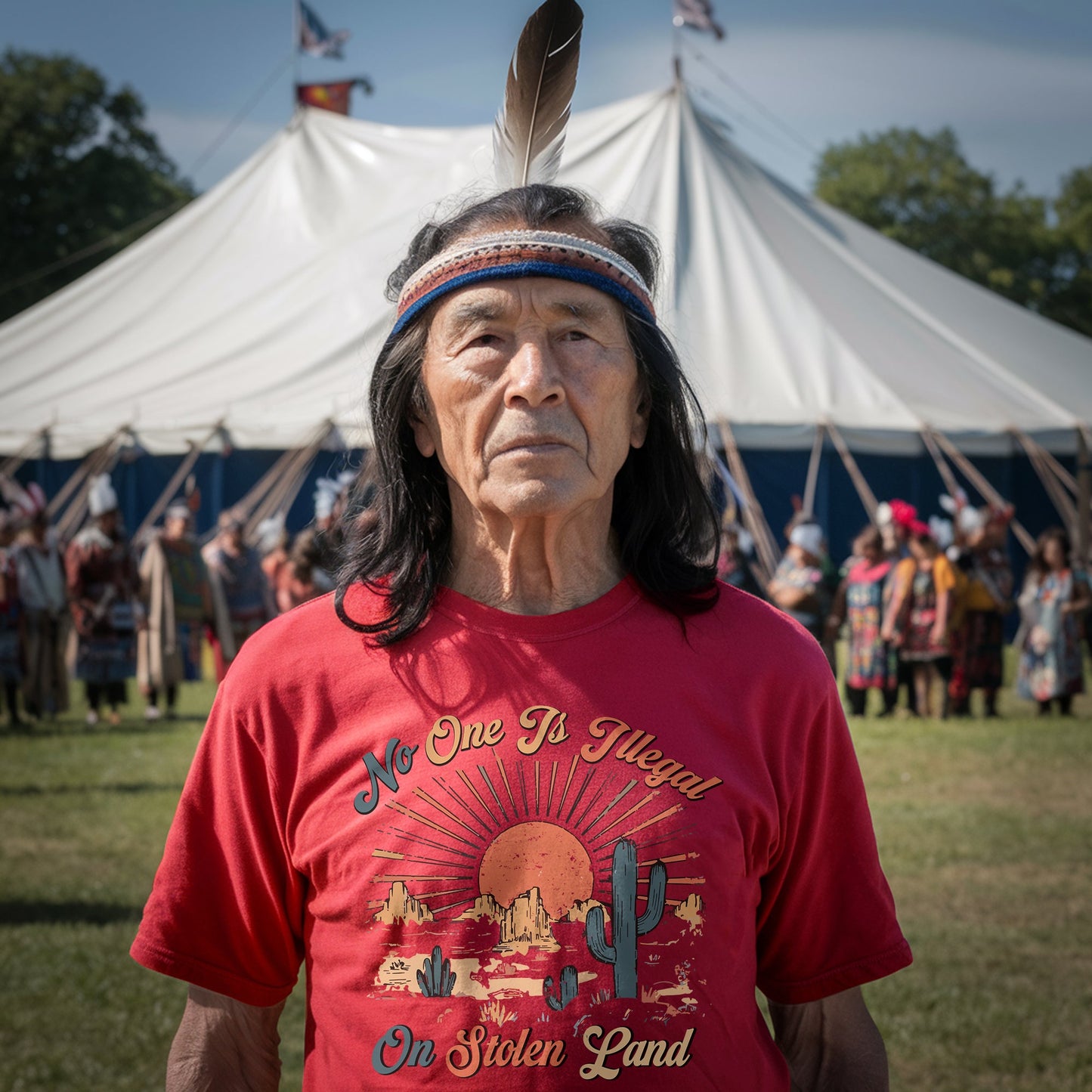 NO ONE IS ILLEGAL ON STOLEN LAND Style 12 - One Sides