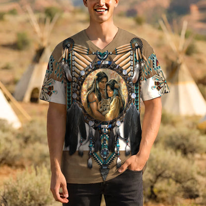3D T-Shirt  "Feather Native Motifs"
