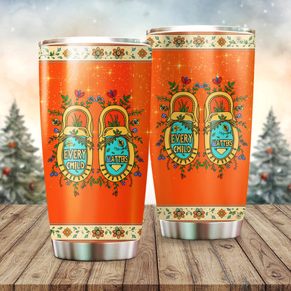 Every Child Matters Moccasins - Native American Tumbler Stainless Steel Drinking Cup