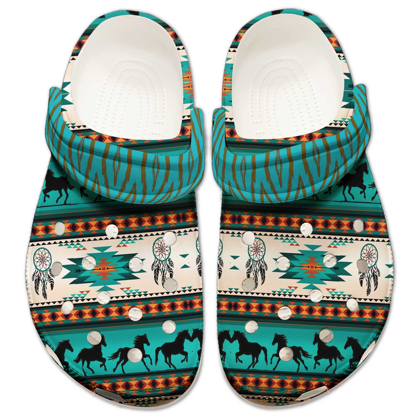 Clogs – Native Horse Pattern Dreamcatcher & Tribal Design, Family Gift
