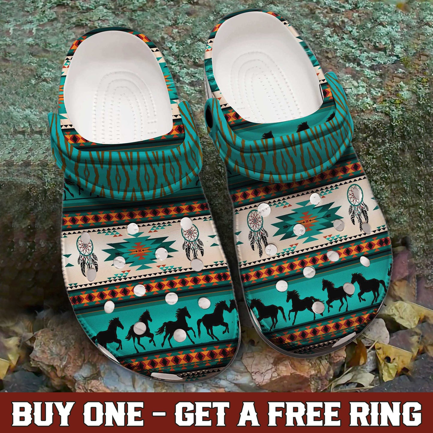Clogs – Native Horse Pattern Dreamcatcher & Tribal Design, Family Gift