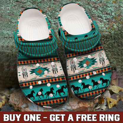 Clogs – Native Horse Pattern Dreamcatcher & Tribal Design, Family Gift
