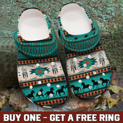 Clogs – Native Horse Pattern Dreamcatcher & Tribal Design, Family Gift