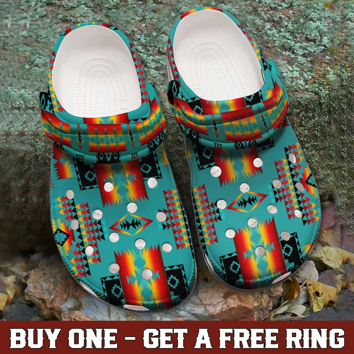 Colorful Aztec Pattern Clogs – Vibrant Native Style, Unique Gift for Family