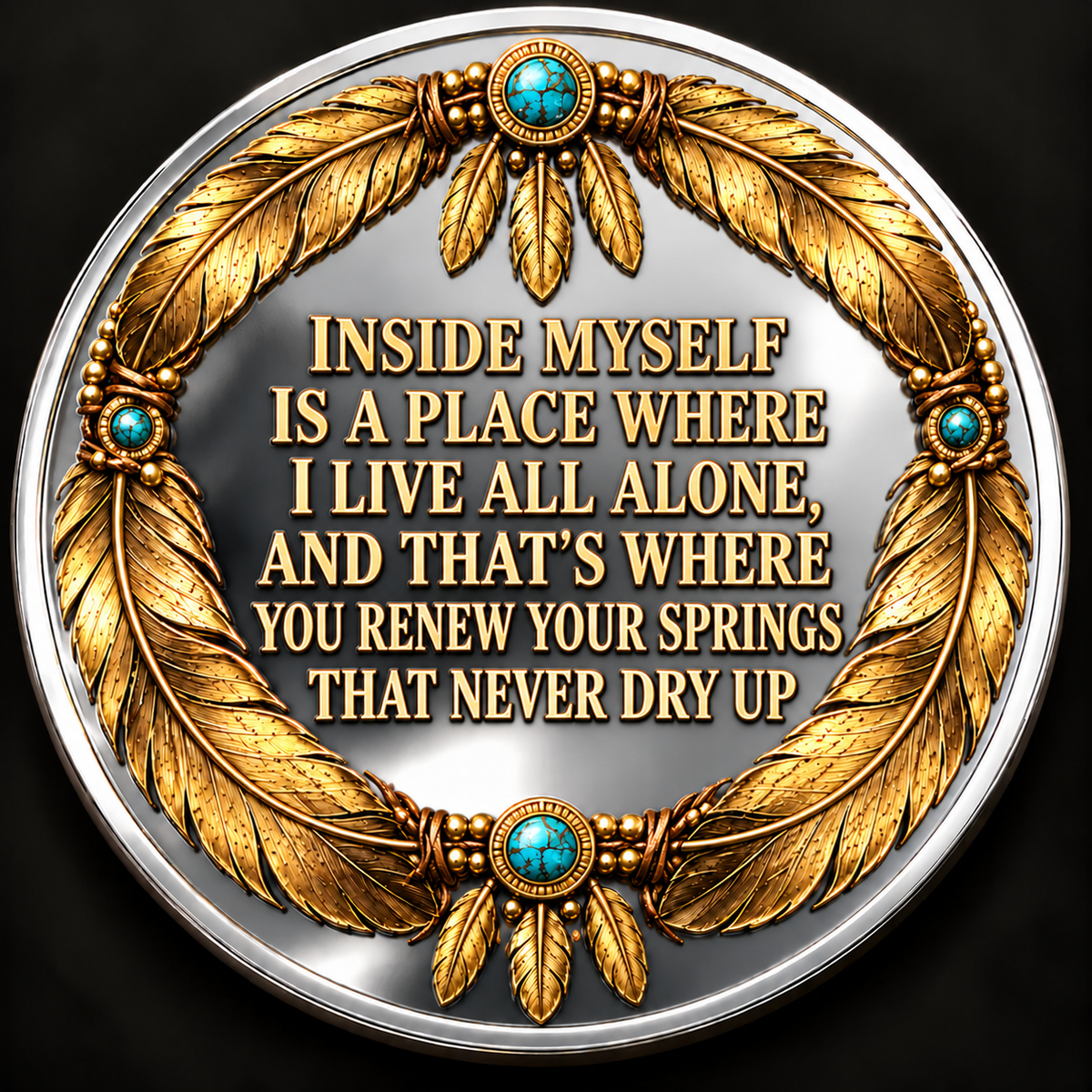 Sitting Bull Lakota Coin, Personalized Name & Year, Native American Heritage Keepsake, Inspirational Quote Gift