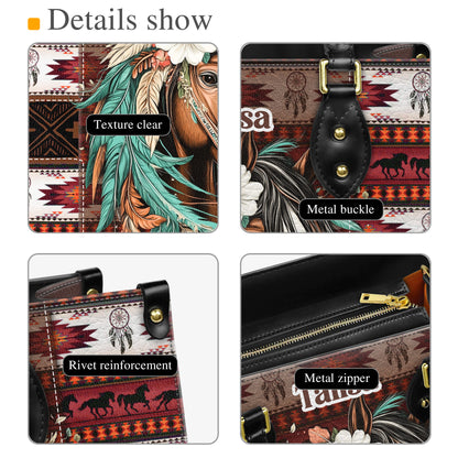 Personalized Leather Handbag for Women - Design Patterns Boho Western Style 02