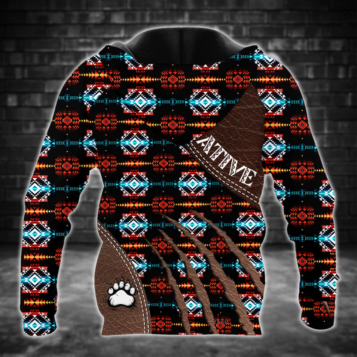 Pattern Bear All Over Print Graphic Native American Style 01