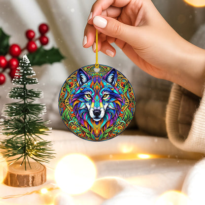 Rainbow Wolf - Psychedelic Spirit Animal - Unique Christmas Gift Decor Flat Acrylic