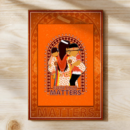 Native American Mother & Children Canvas - Every Child Matters Artwork