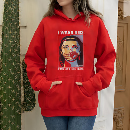 MMIW I Wear Red For My Sister Woman Red Hand All Sizes Unisex T-Shirt/Hoodie/Sweatshirt