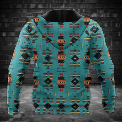Tribal Feather Hoodie – Bold Red & Geometric Patterns & MMIW