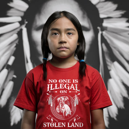 No One Is Illegal On Stolen Land. We Walk On Native Land Style 5 - One Side Unisex T-Shirt/Hoodie/Sweatshirt