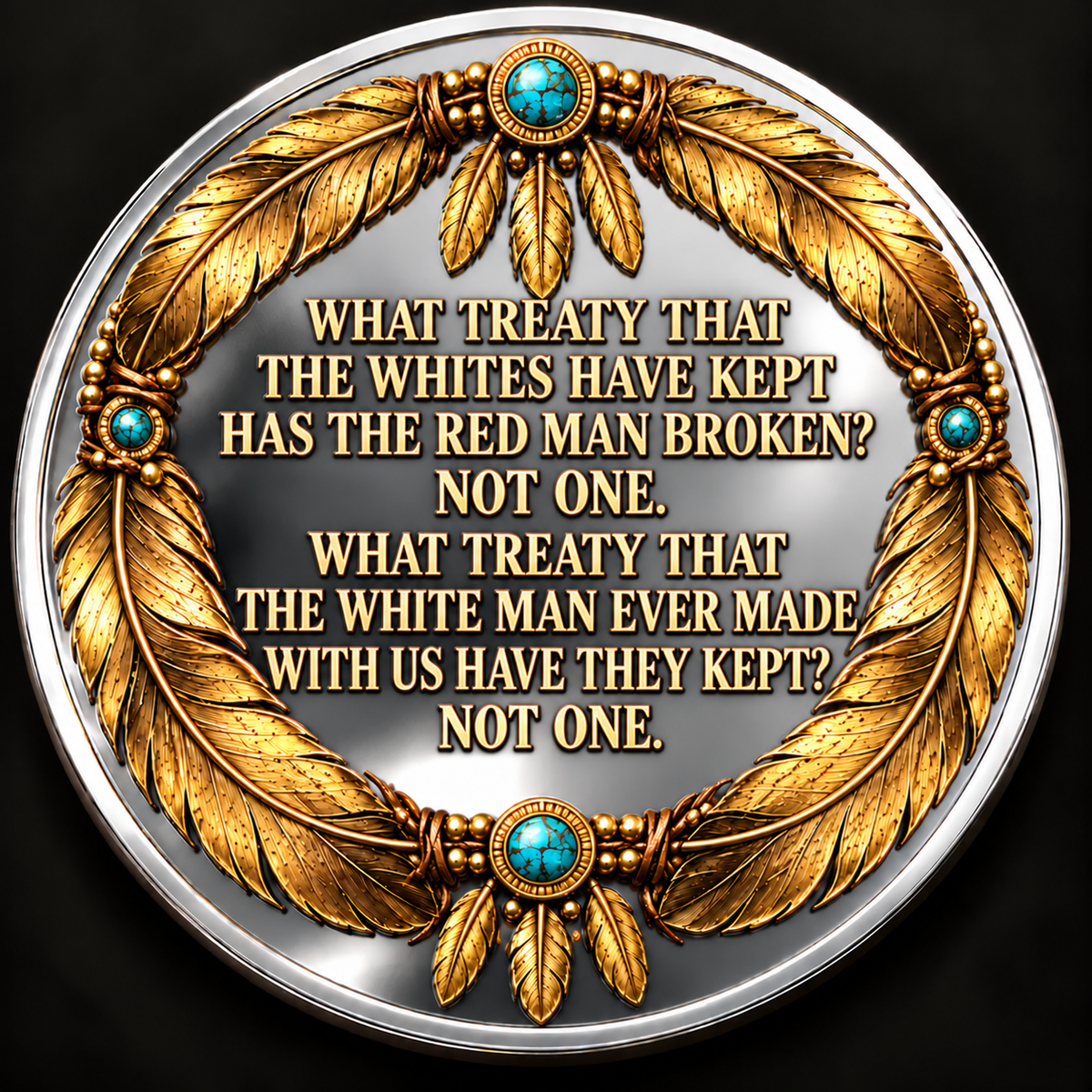 Sitting Bull Lakota Coin, Personalized Name & Year, Native American Heritage Keepsake, Inspirational Quote Gift