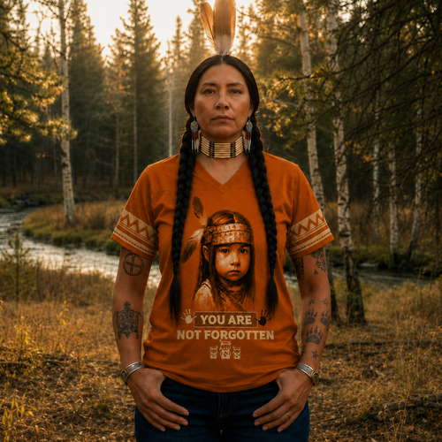 Every Child Matters Orange Jersey - Native Girl Portrait You Are Not Forgotten Shirt