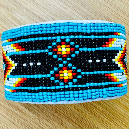 Native American Inspired Handmade Beaded Cuff Bracelet for Women
