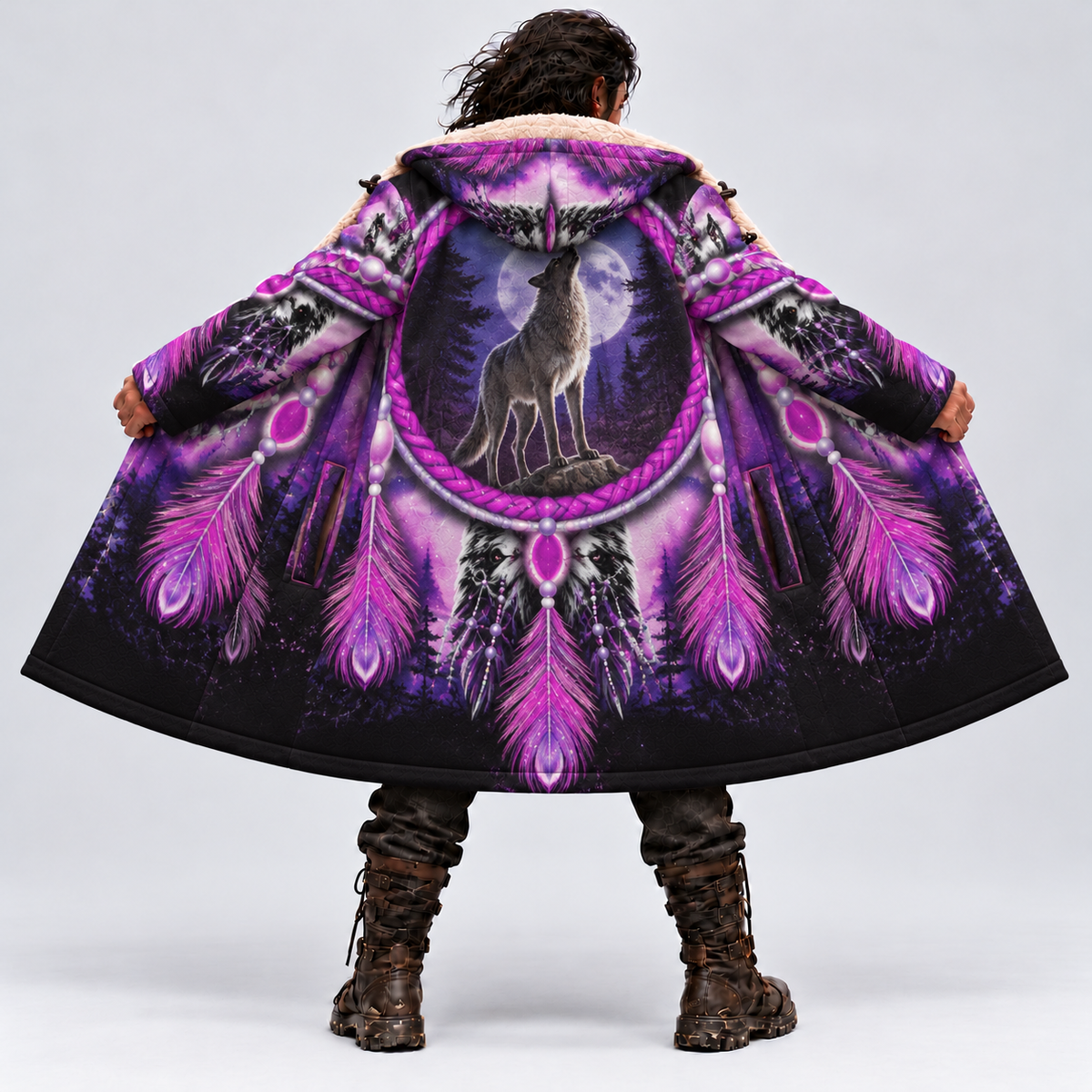 3D Dream Cloak Wolf Power Native - Moon Howl Cloak The Spirit of the Purple Night
