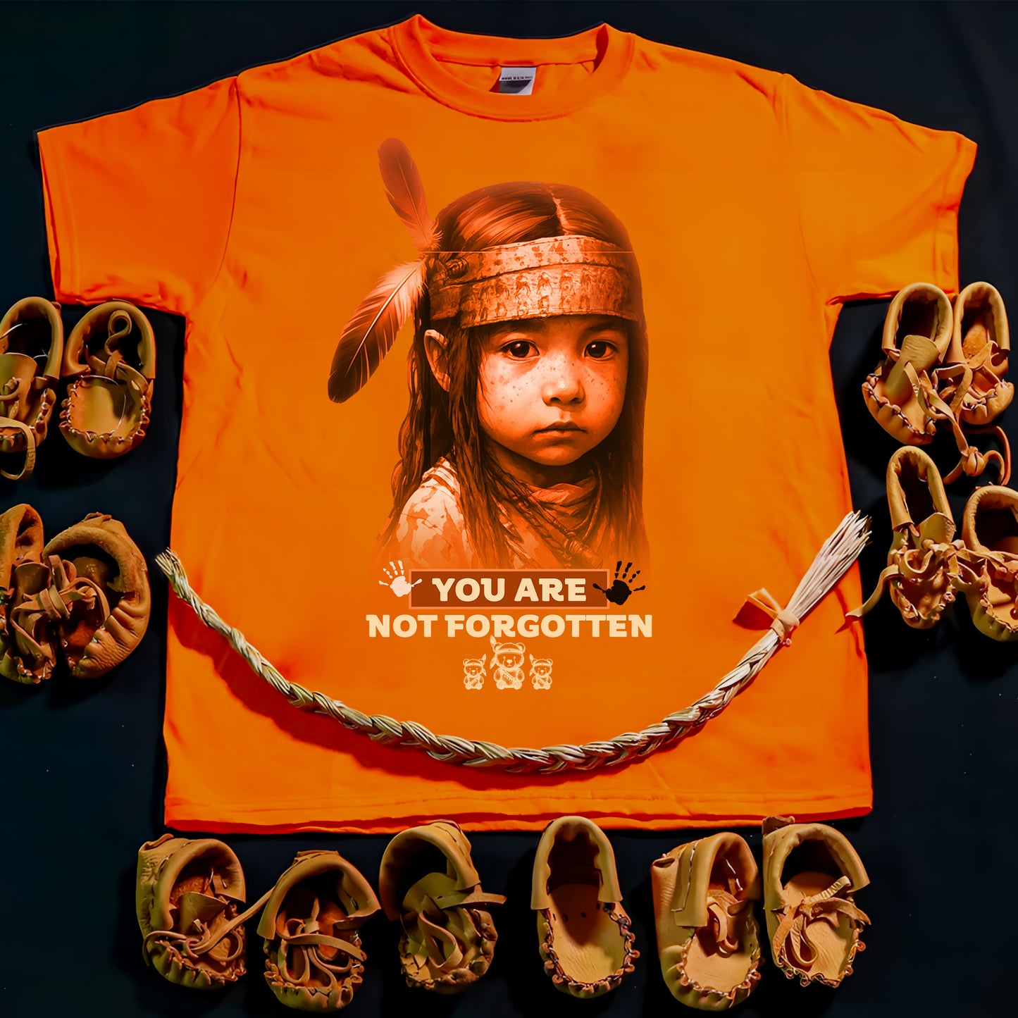 2 Sided T-Shirt "Every Child Matters - You Are Not Forgotten and  I Wear Orange For The 215 Stolen Children" - Two Sides