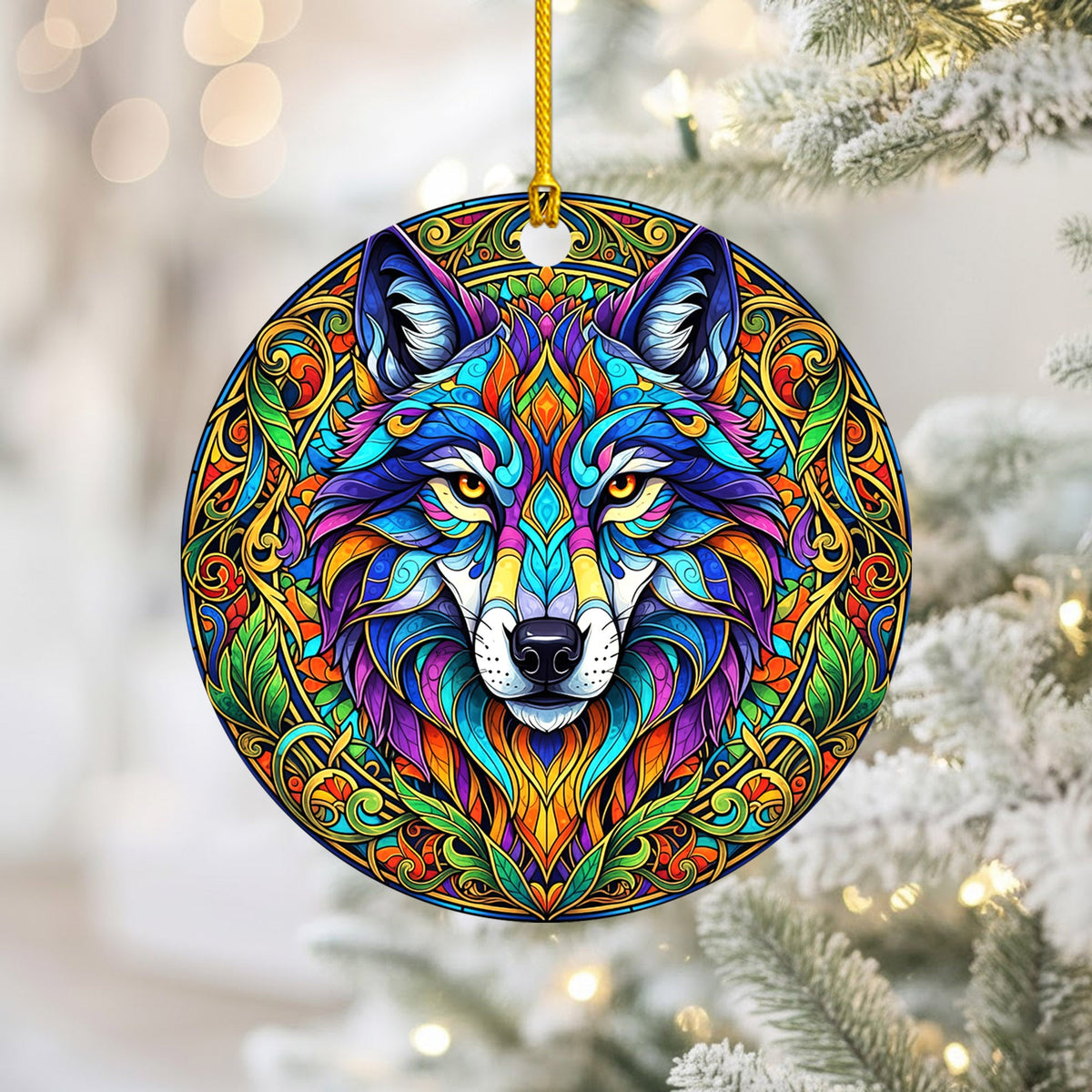 Rainbow Wolf - Psychedelic Spirit Animal - Unique Christmas Gift Decor Flat Acrylic