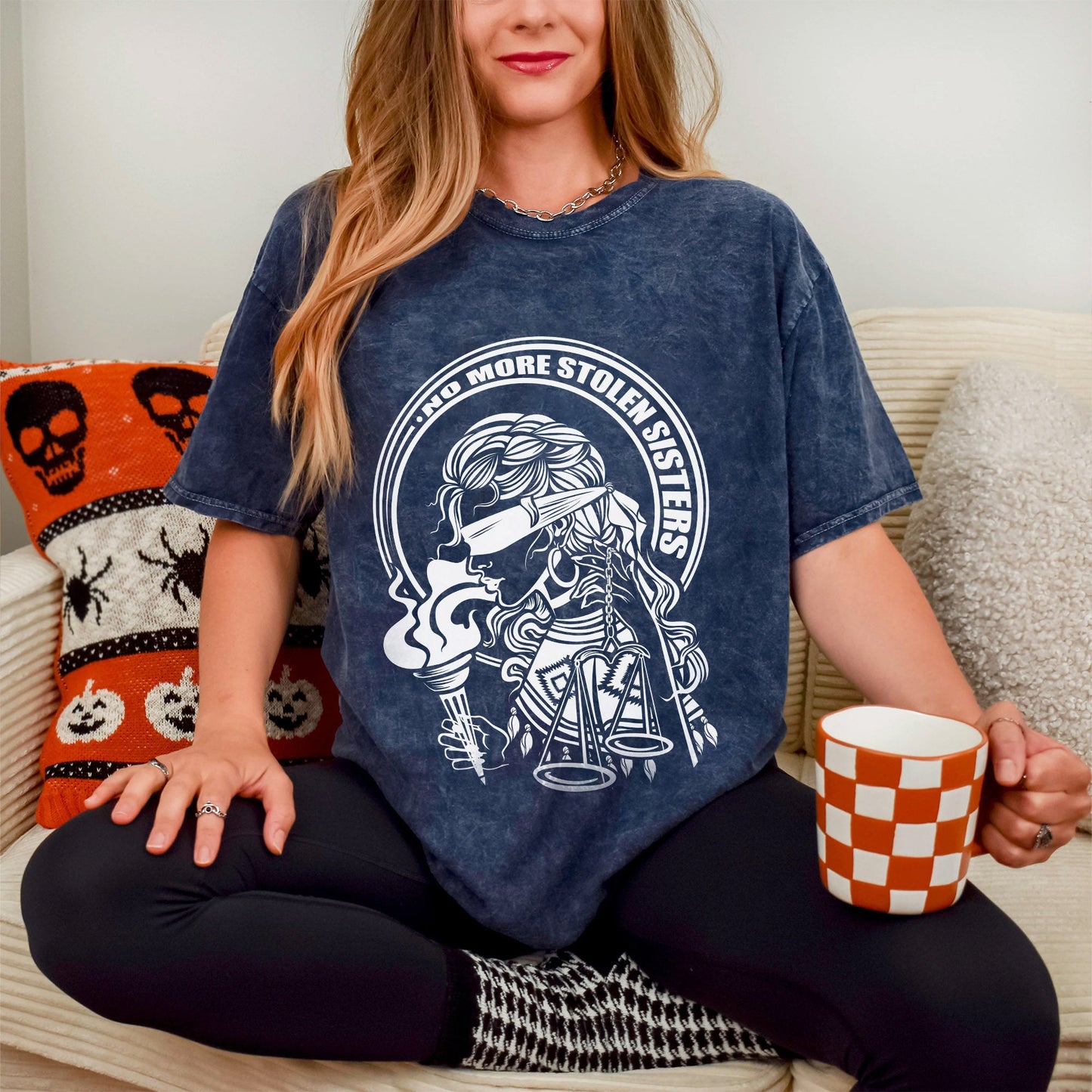 No More Stolen Sisters - Indigenous Women Unisex Mineral Washed T-Shirt