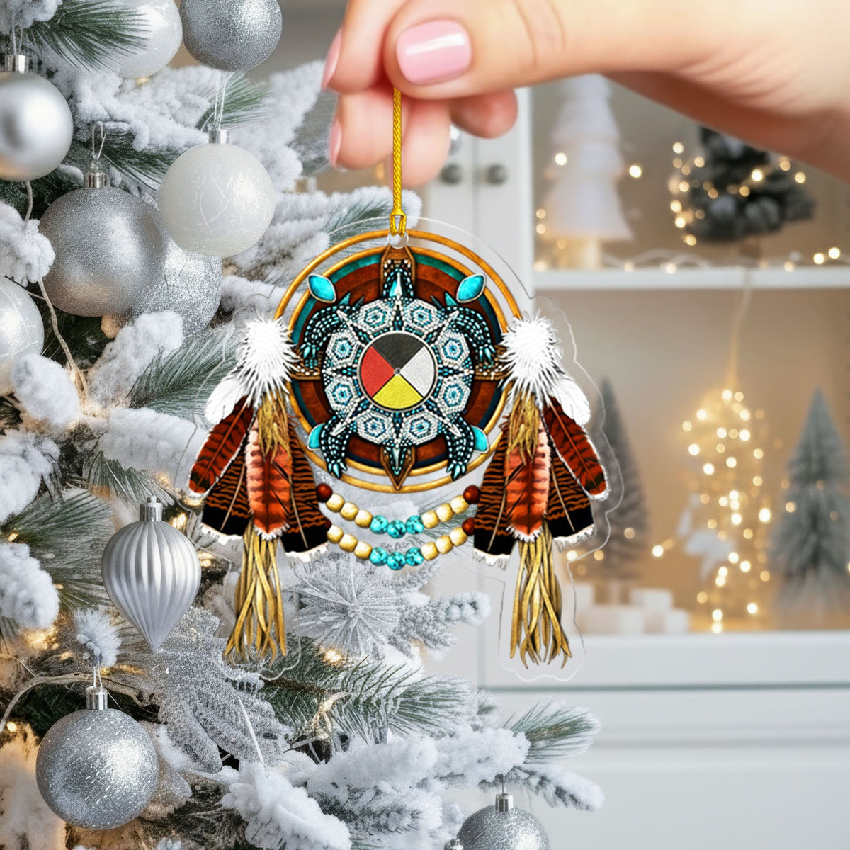 Turtle Medicine Wheel - Native American Healing Symbol - Unique Christmas Gift Decor Flat Acrylic
