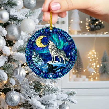 Howling Wolf Style Moonlit Forest - Unique Christmas Gift Decor Flat Acrylic