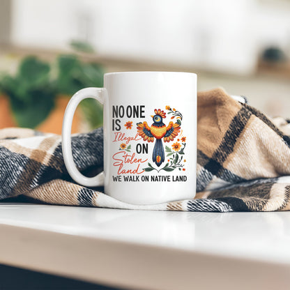 No One Is Illegal On Stolen Land. We Walk On Native Land Mug S24