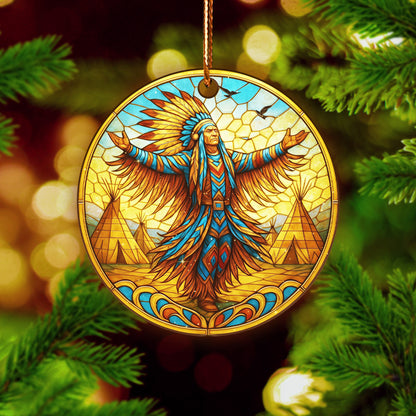 Wings of the Chief – A Native Heritage Ornament  Acrylic  Honoring Courage, Faith, and Connection to the Earth