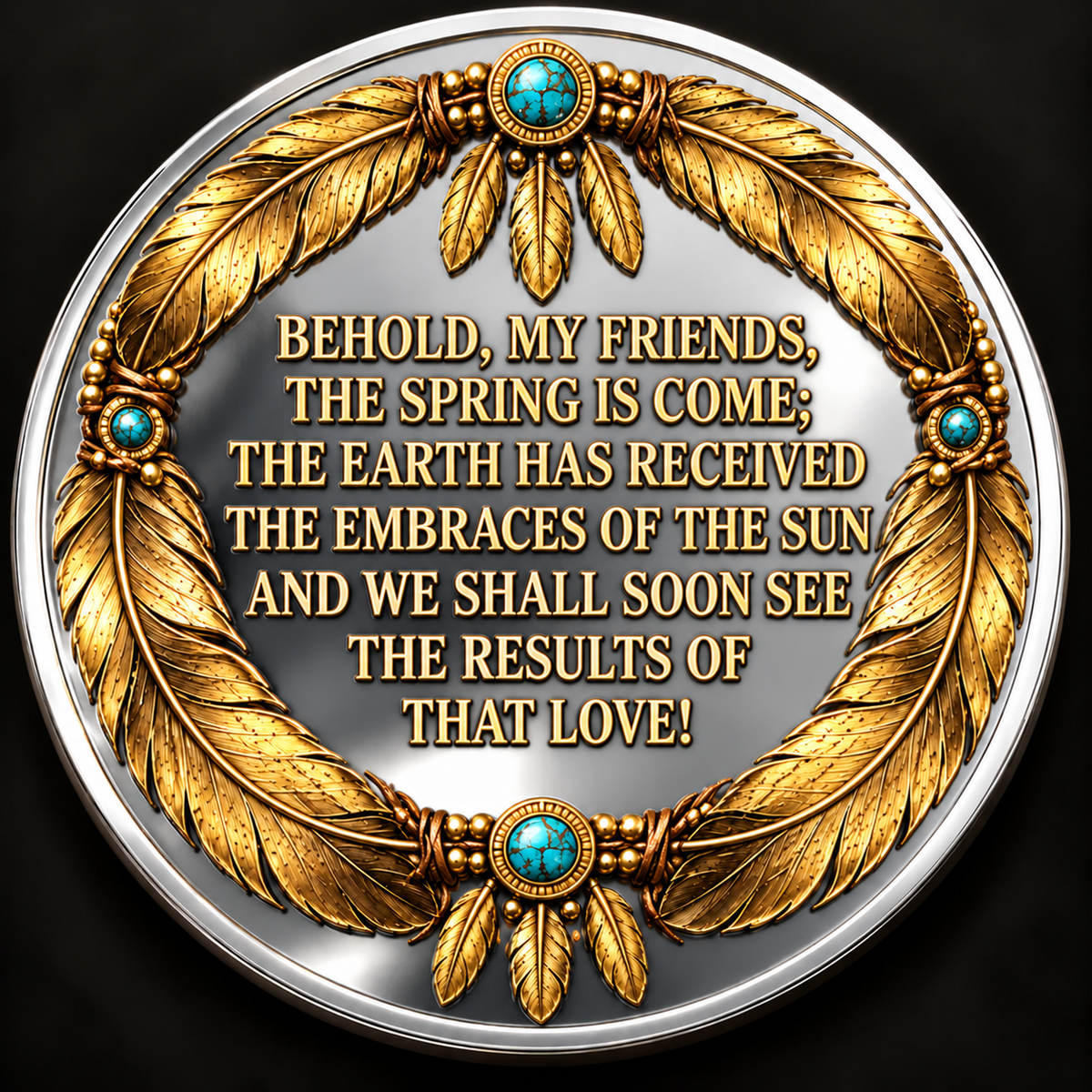Sitting Bull Lakota Coin, Personalized Name & Year, Native American Heritage Keepsake, Inspirational Quote Gift