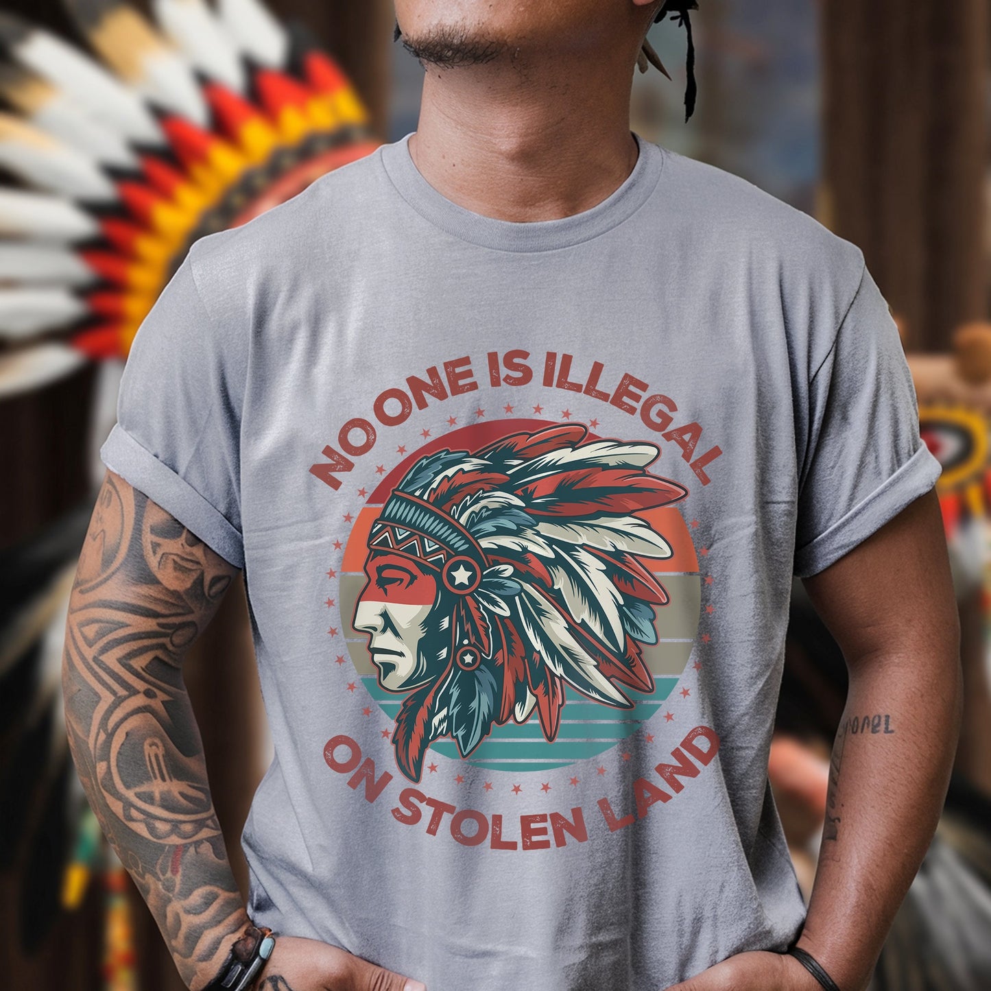 NO ONE IS ILLEGAL ON STOLEN LAND Style 13 - One Sides