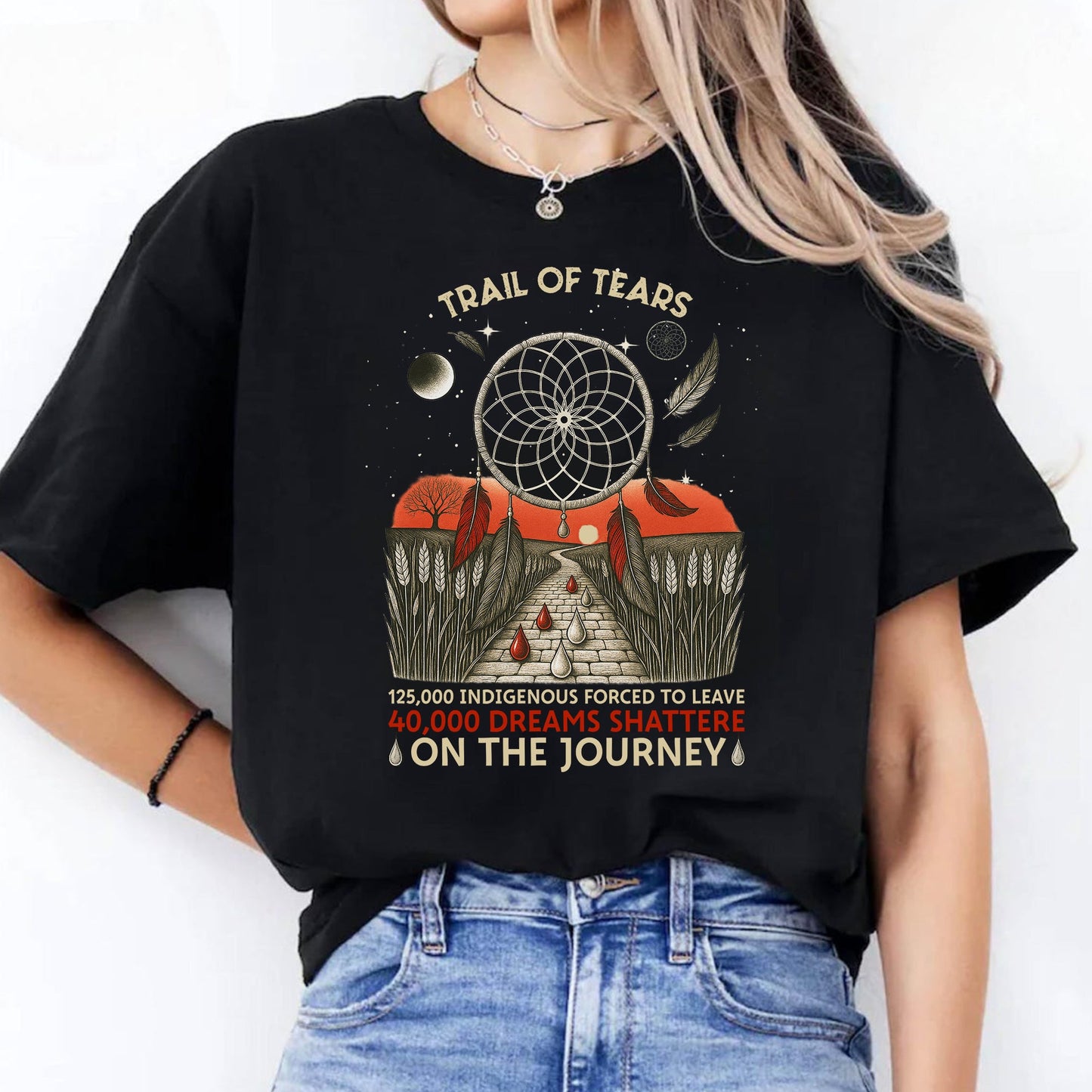 Trail Of Tears - 125000 Indigenous Forced To Leave 40000 Dreams Shattere Unisex T-Shirt/Hoodie/Sweatshirt
