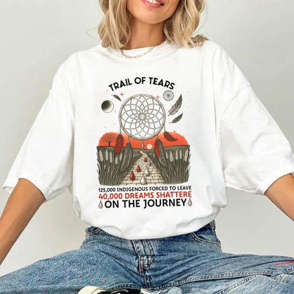 Trail Of Tears - 125000 Indigenous Forced To Leave 40000 Dreams Shattere Unisex T-Shirt/Hoodie/Sweatshirt