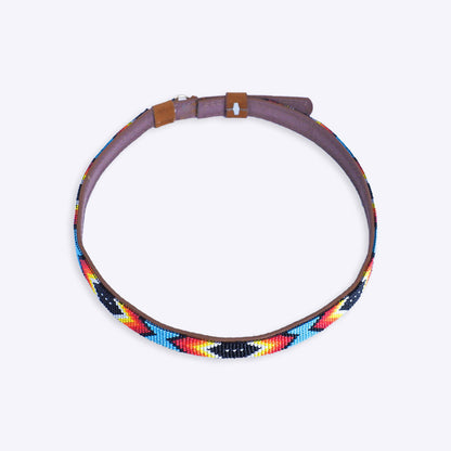Black Dusk Pattern Fedora Hatband for Men Women Beaded Brim with Native American Style