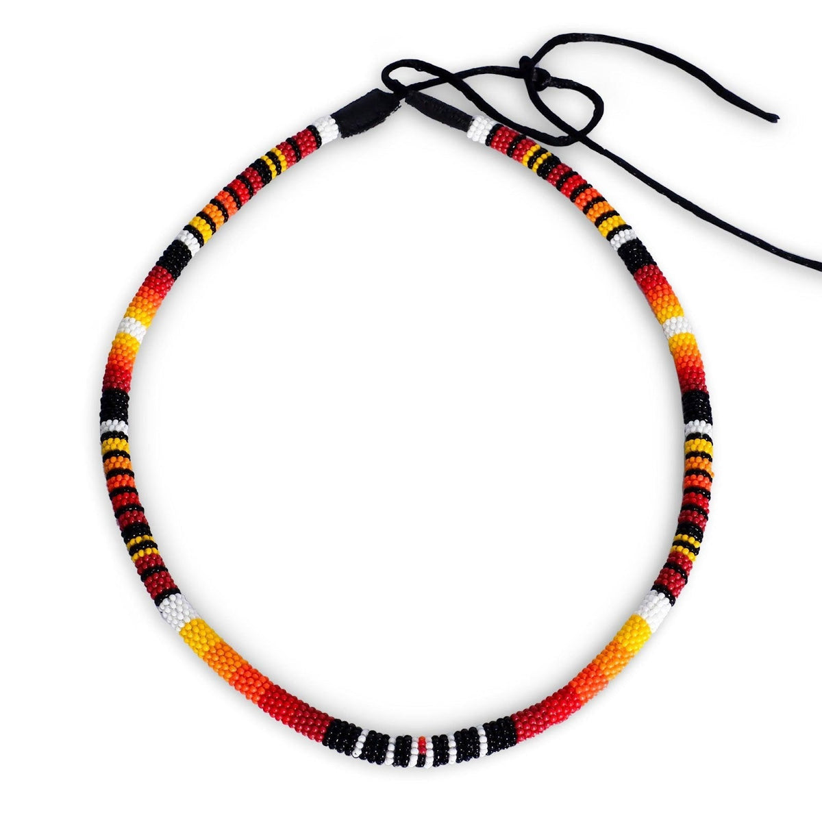 Orange Line Pattern Beaded Fedora Hatband for Men Women Beaded Brim with Native American Style